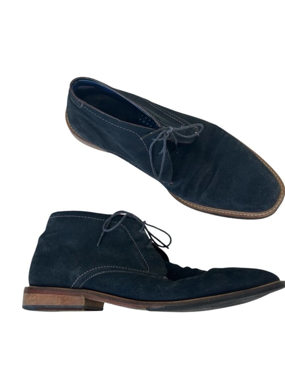 Ted Baker Blue Suede Leather Chelsea Ankle Boots Mens 12 Work Career Dressy